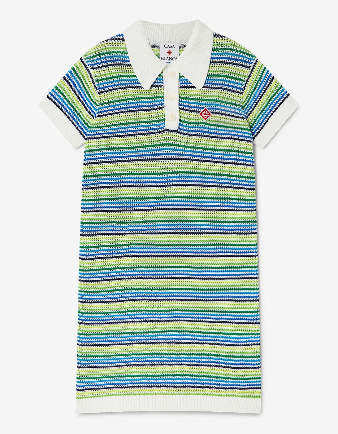 Girls Striped Polo Dress in Green, 5 of 4