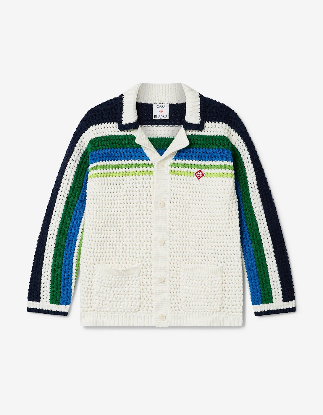 Boys Stripe Knit Shirt in White, 5 of 4