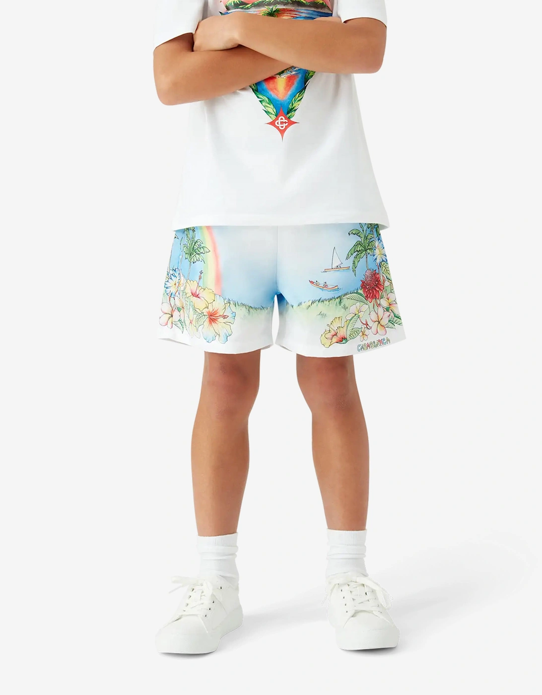 Boys Aloha Print Swim Shorts in Multicolour