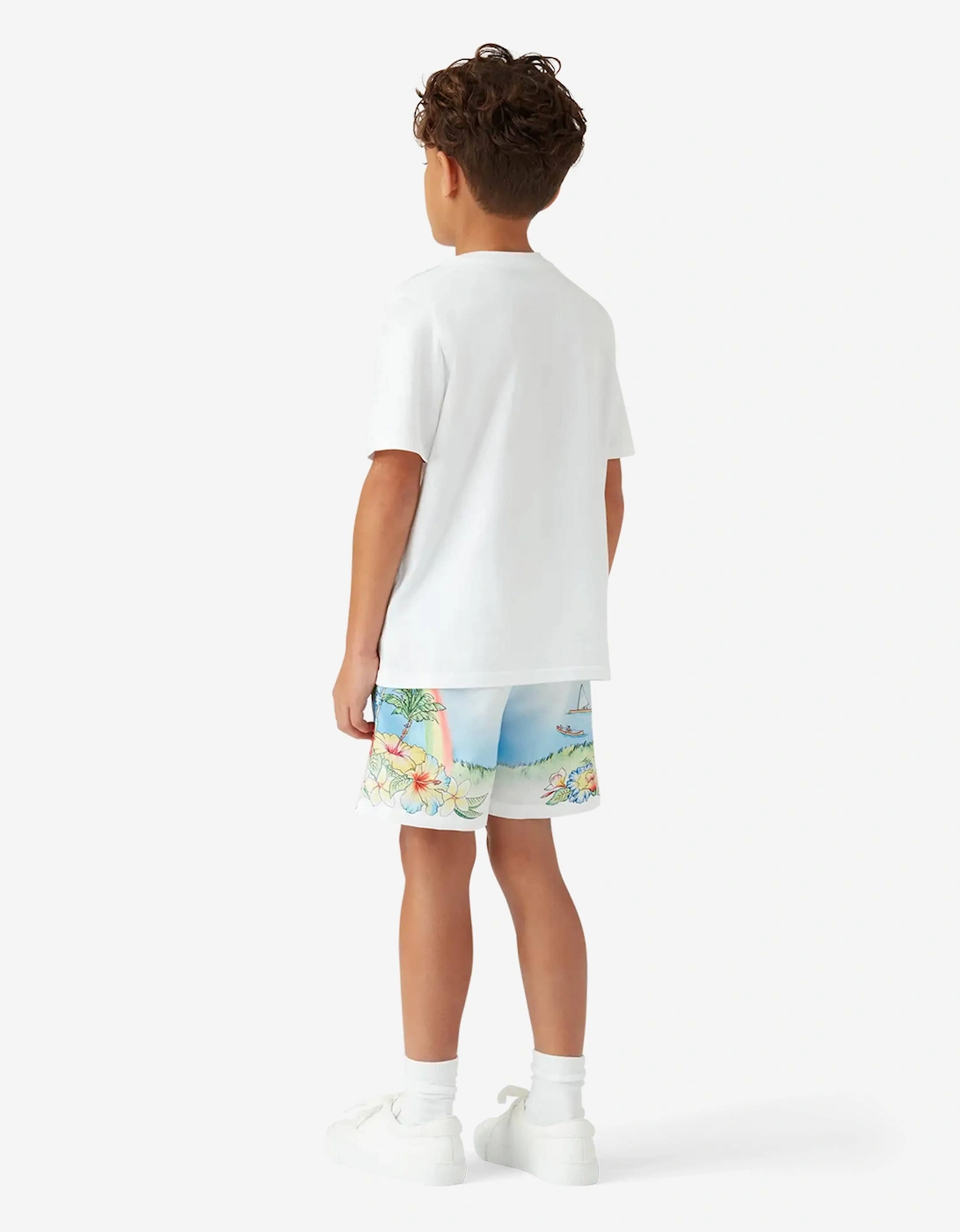 Boys Aloha Print Swim Shorts in Multicolour