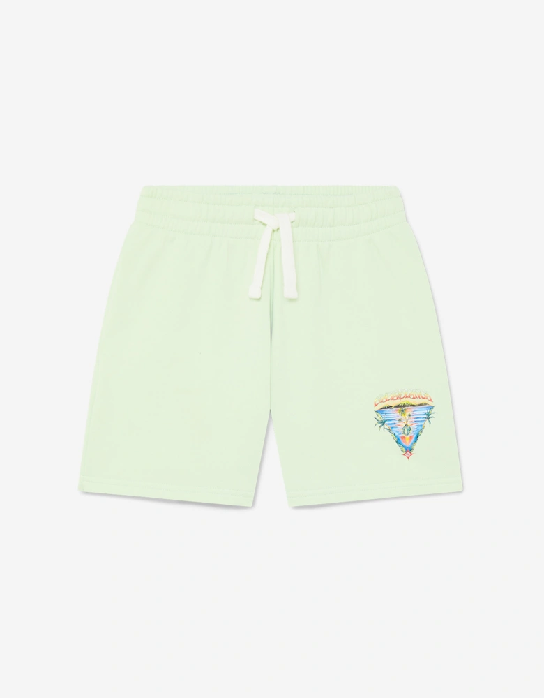 Kids Innocence Triangle Sweat Shorts in Green