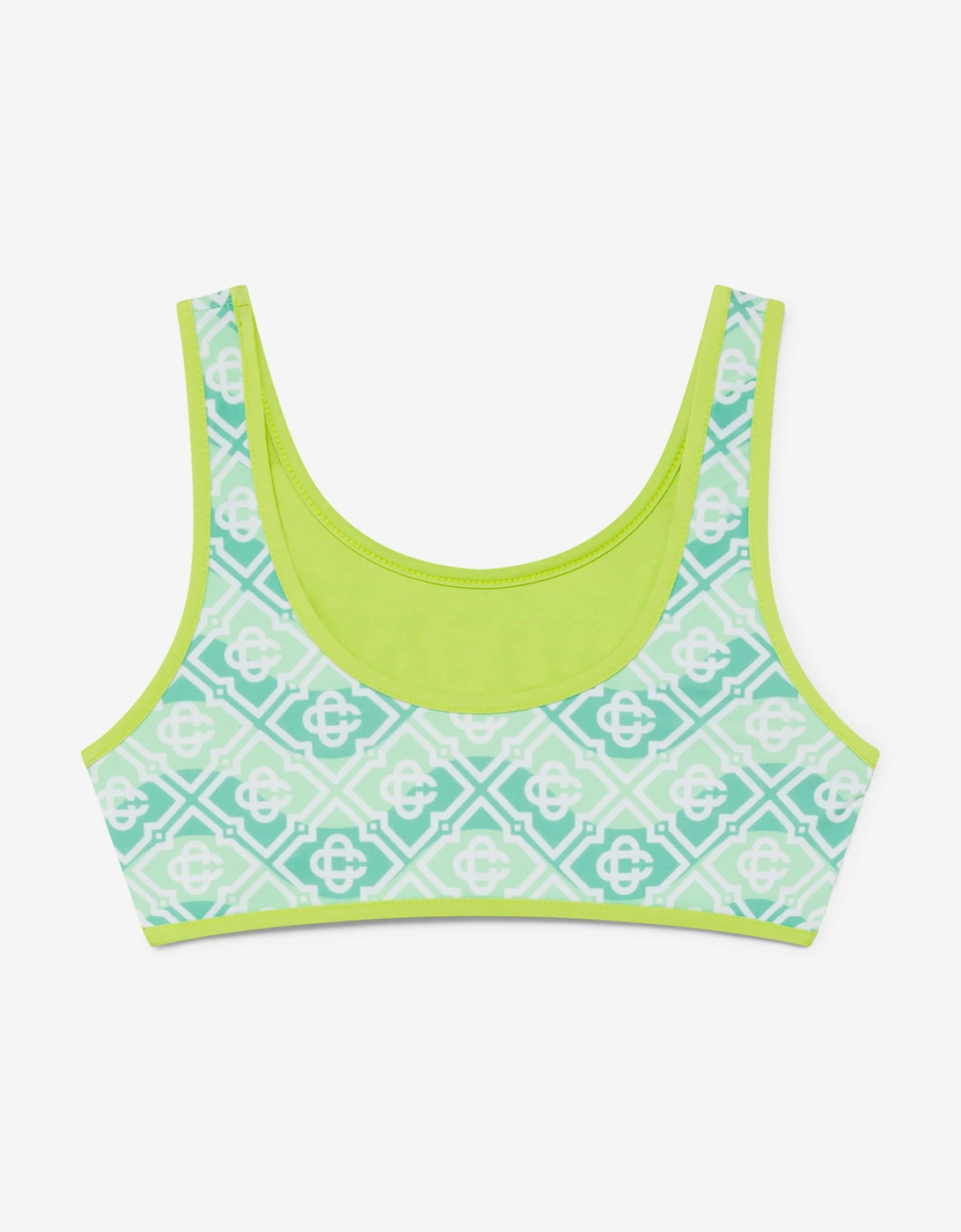 Girls Wavy Monogram Bikini in Green