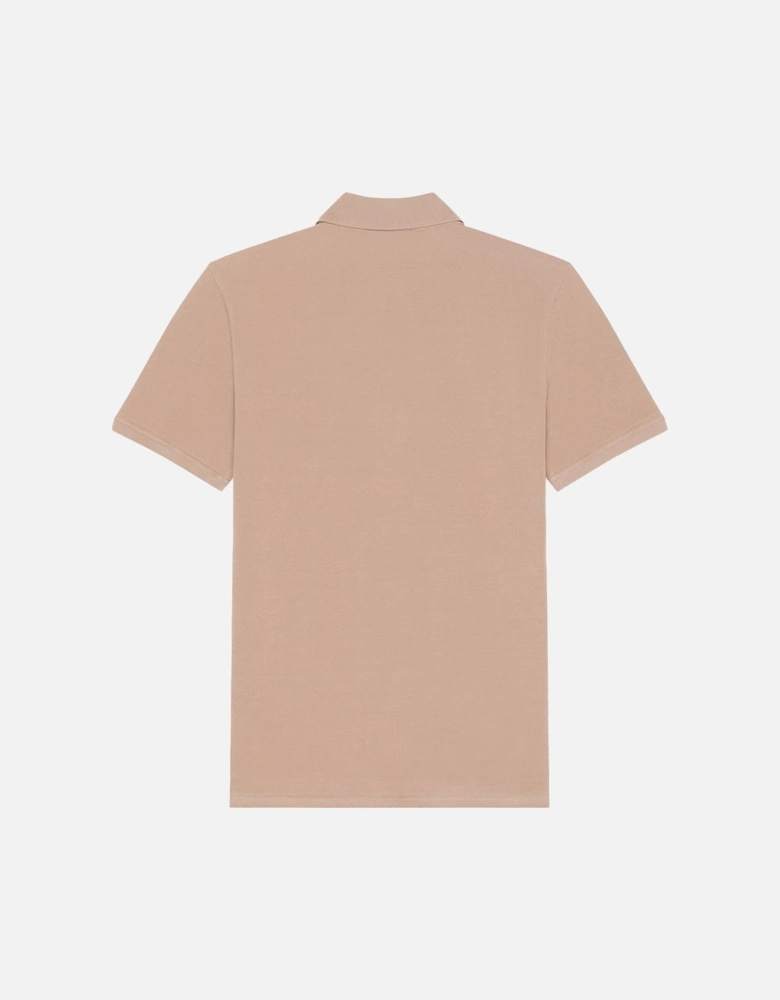 Branded Piquet Polo Beige