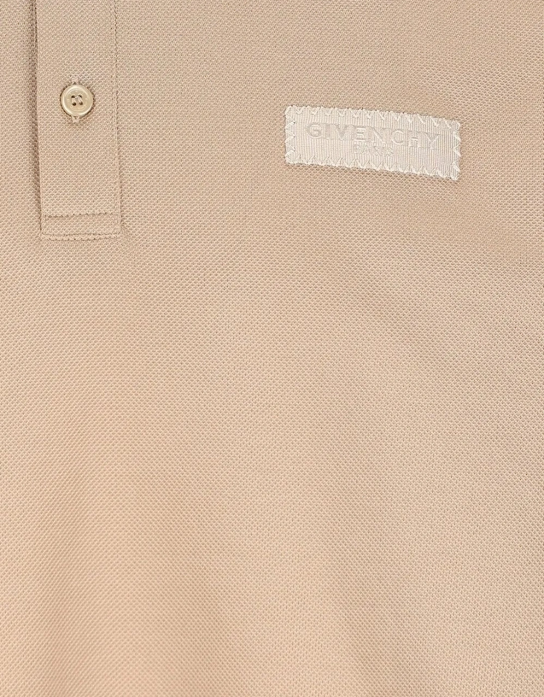 Branded Piquet Polo Beige