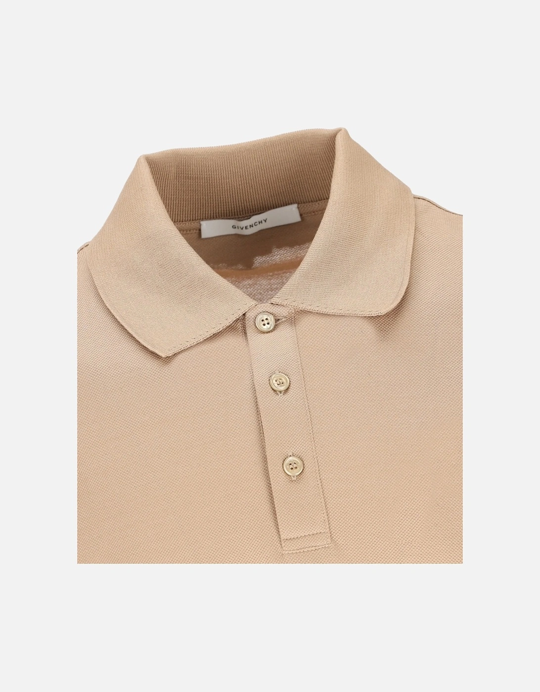 Branded Piquet Polo Beige
