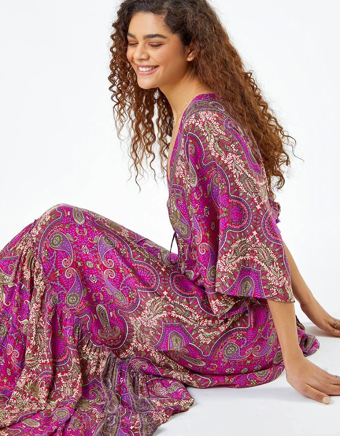 Paisley Print Boho Maxi Dress, 2 of 1