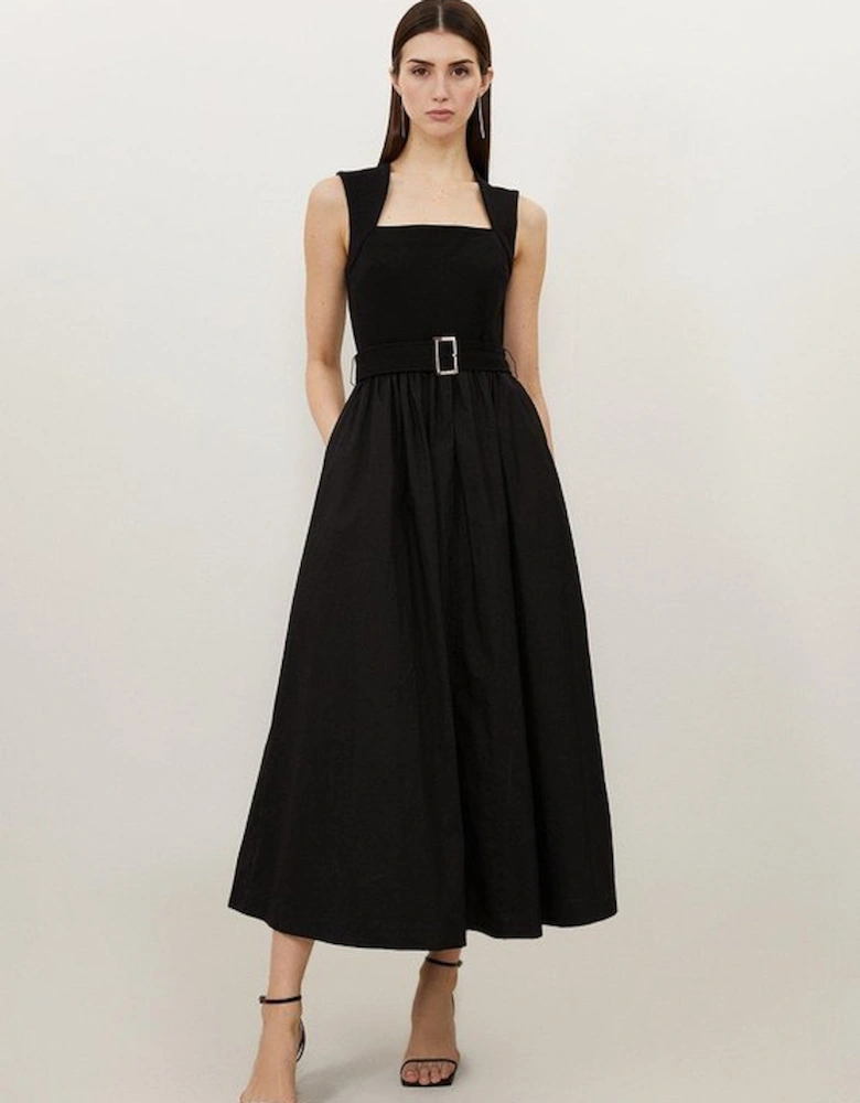 Scoop Neck Jersey Cotton Mix Maxi Dress