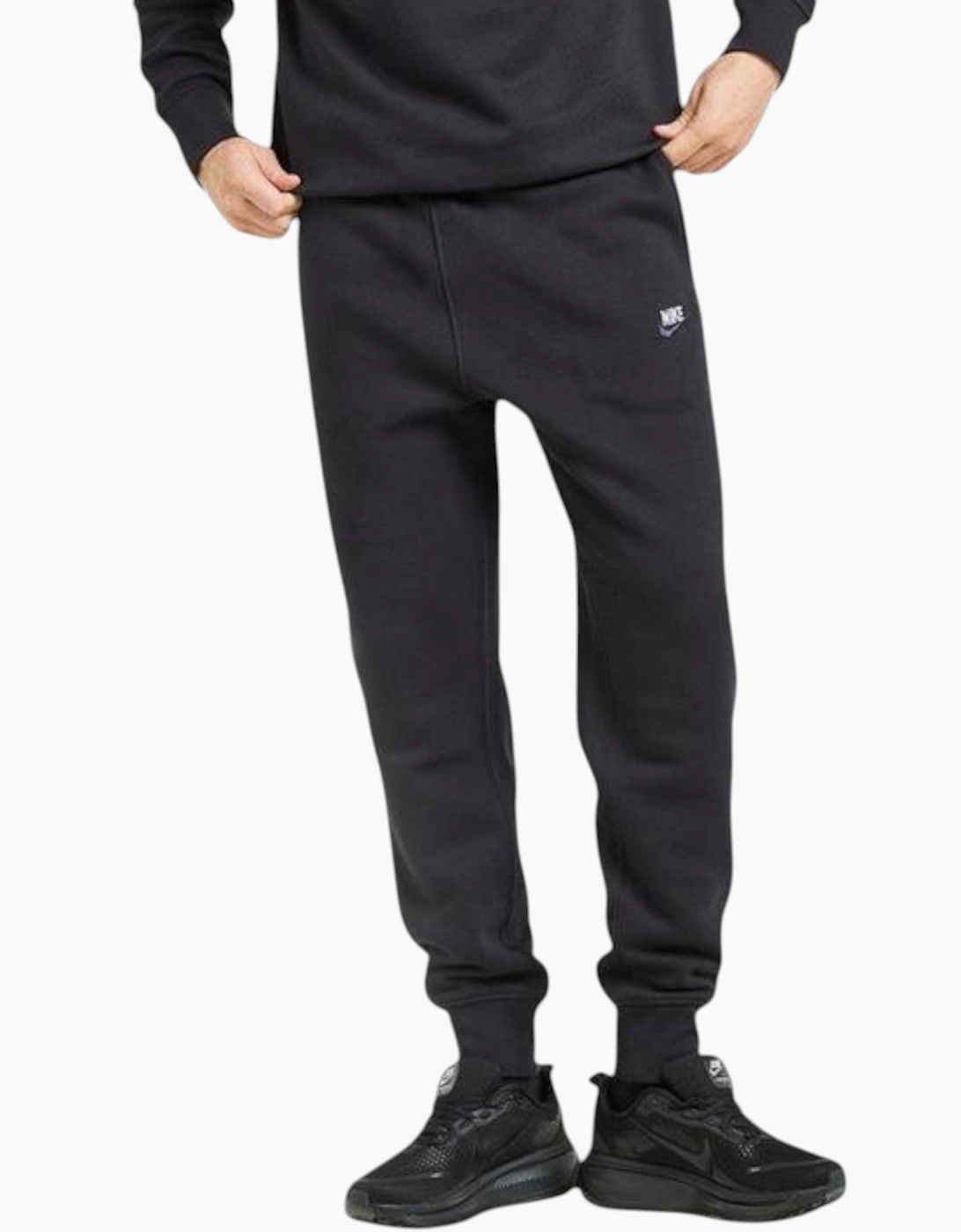 Nike Men's Black Jogger Club Swoosh Sportswear Fleece Joggers Casual Regular Cotton  35/34/32 L
