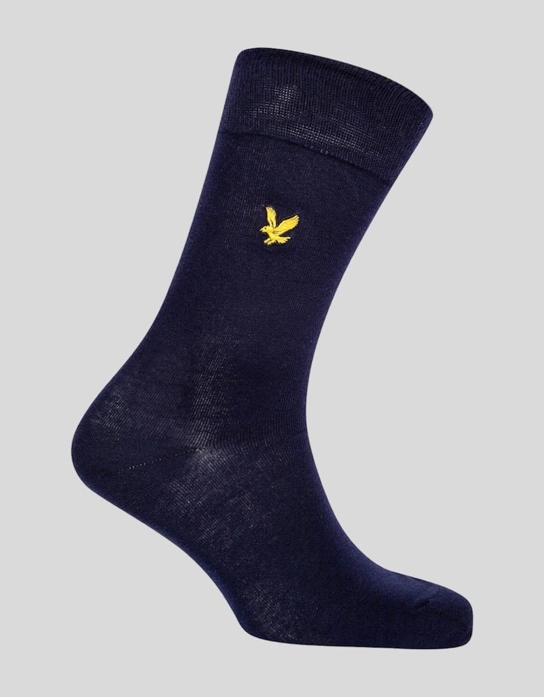 3 Pack Basic Socks With Eagle Embroidery