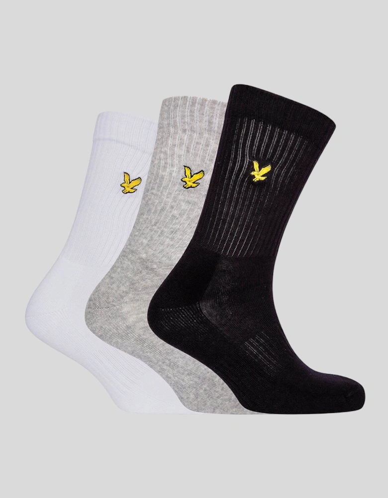 3 Pack Plain Tubular Socks