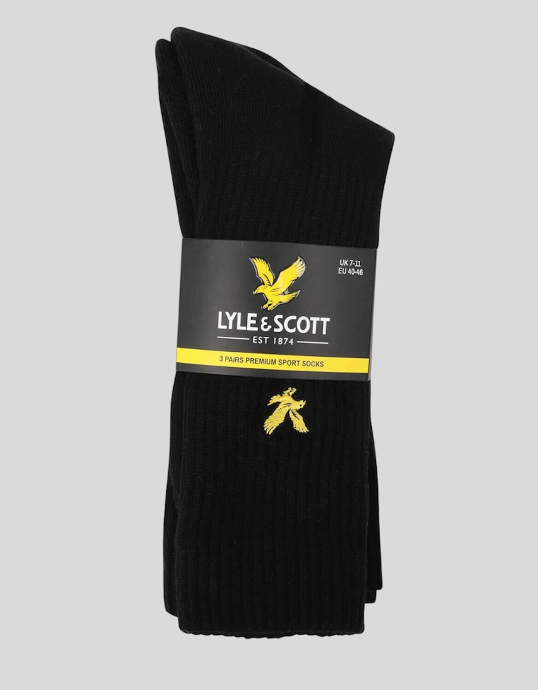 3 Pack Plain Tubular Socks