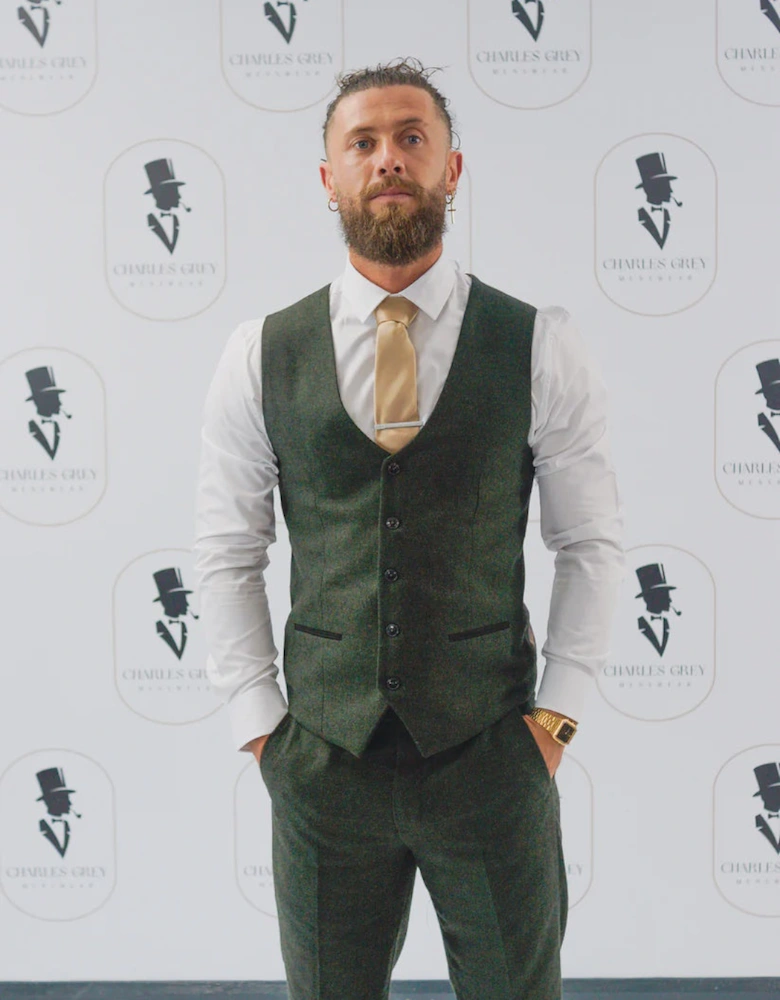 Attenborough Tweed Trouser - Olive Green