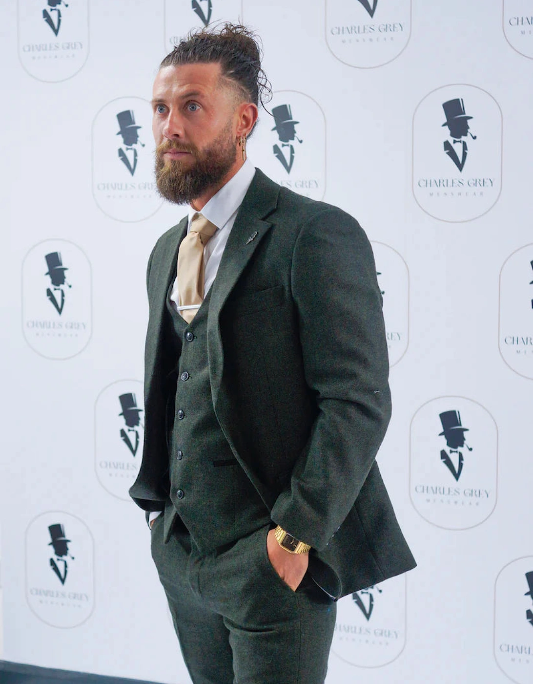 Attenborough Tweed Blazer - Olive Green