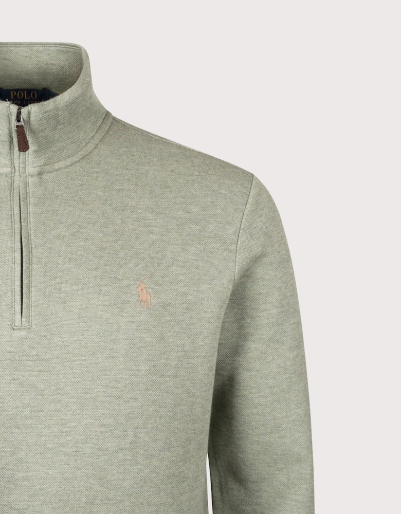 Double Knit Mesh Quarter Zip Sweatshirt