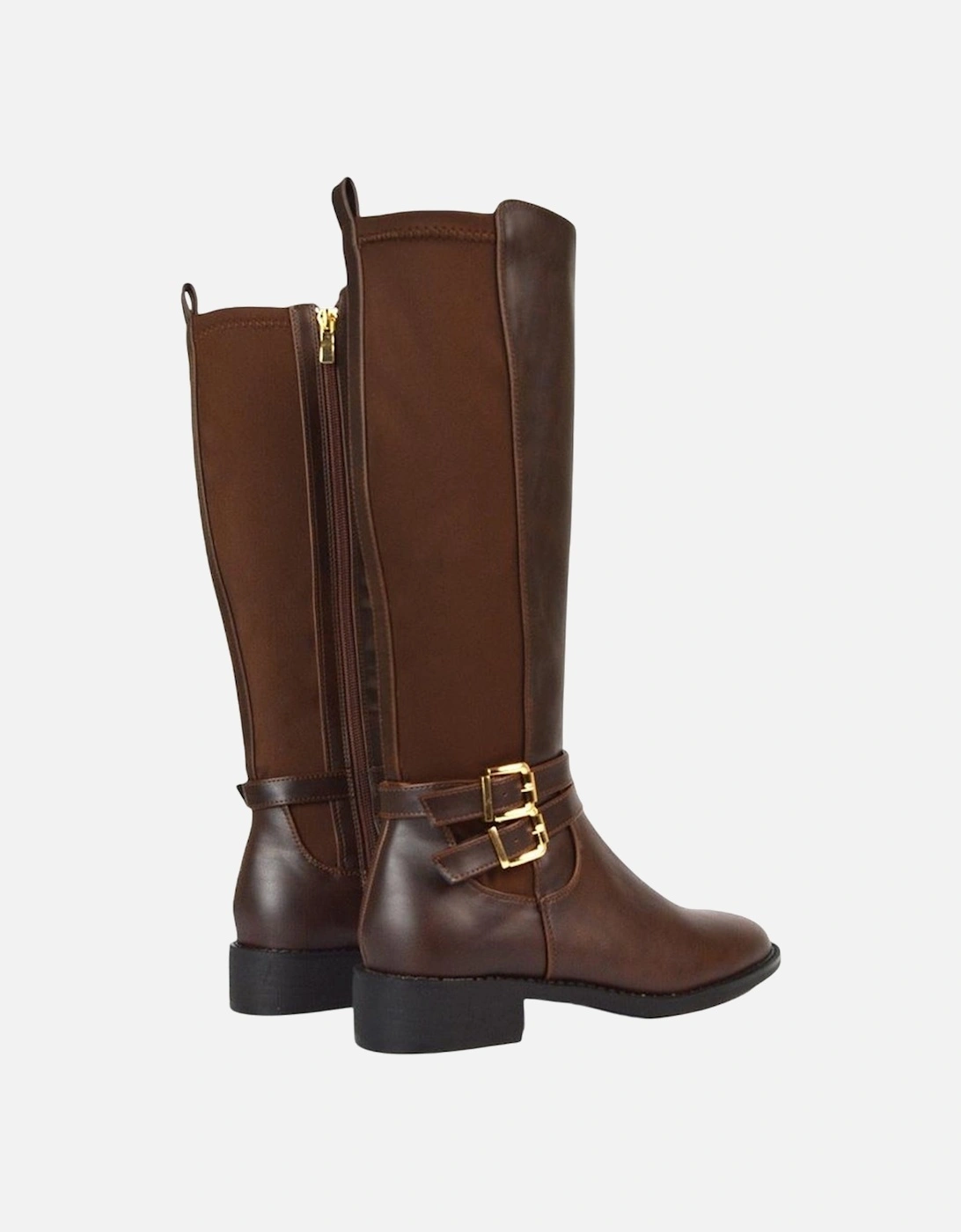 Womens/Ladies Charlie Stretch Side Zip Flat Knee-High Boots