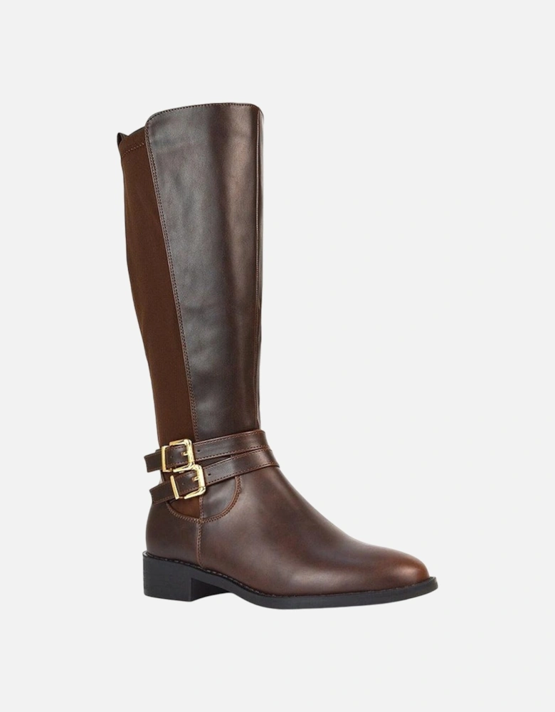 Womens/Ladies Charlie Stretch Side Zip Flat Knee-High Boots