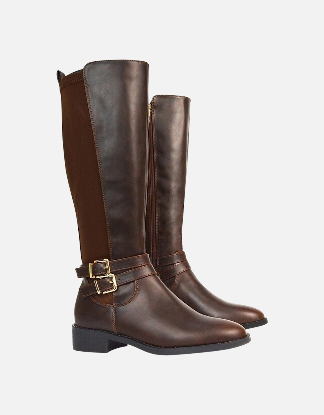 Womens/Ladies Charlie Stretch Side Zip Flat Knee-High Boots