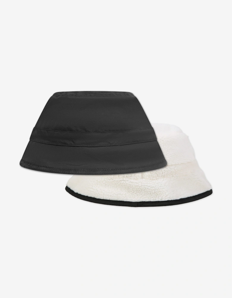 Girls Reversible Bucket Hat in Black