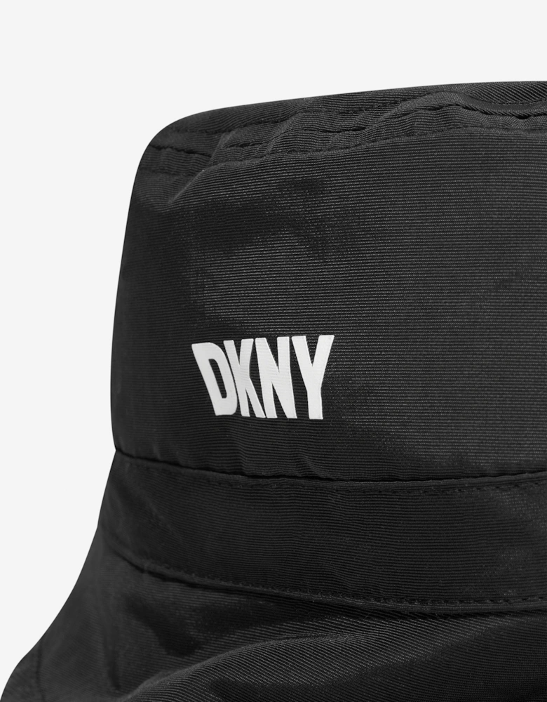 Girls Reversible Bucket Hat in Black
