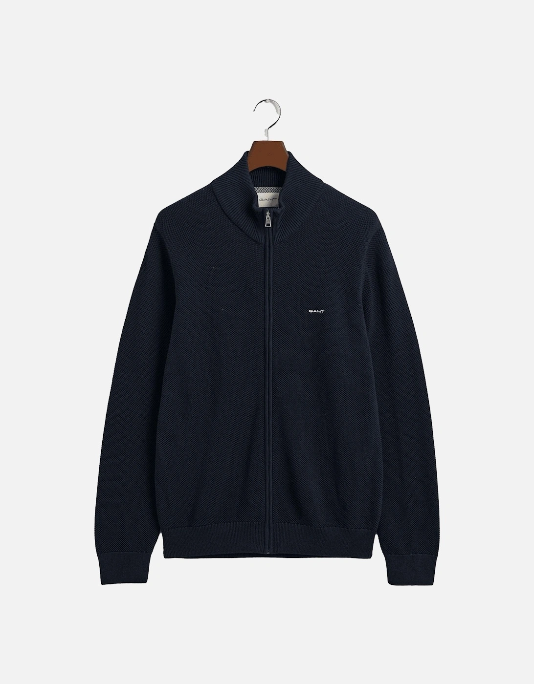 Cotton Pique Zip-Up Cardigan, 2 of 1