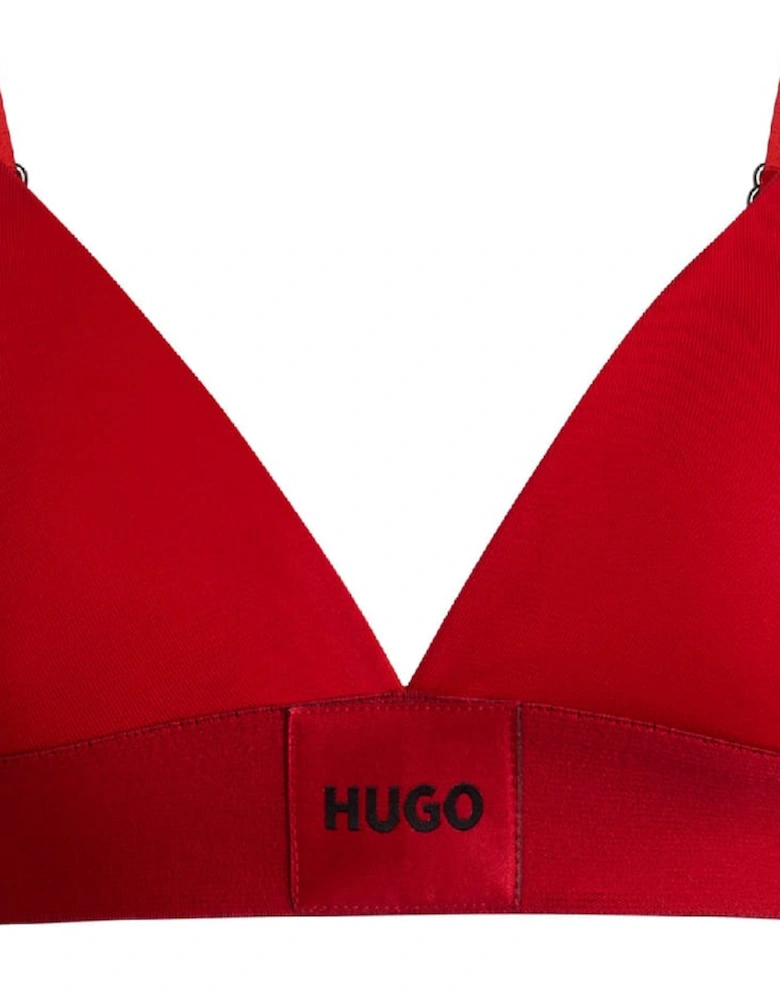Red Logo Label Triangle Bra