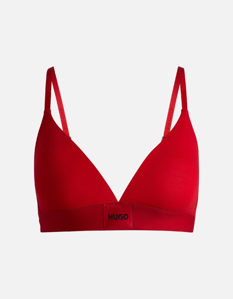 Red Logo Label Triangle Bra