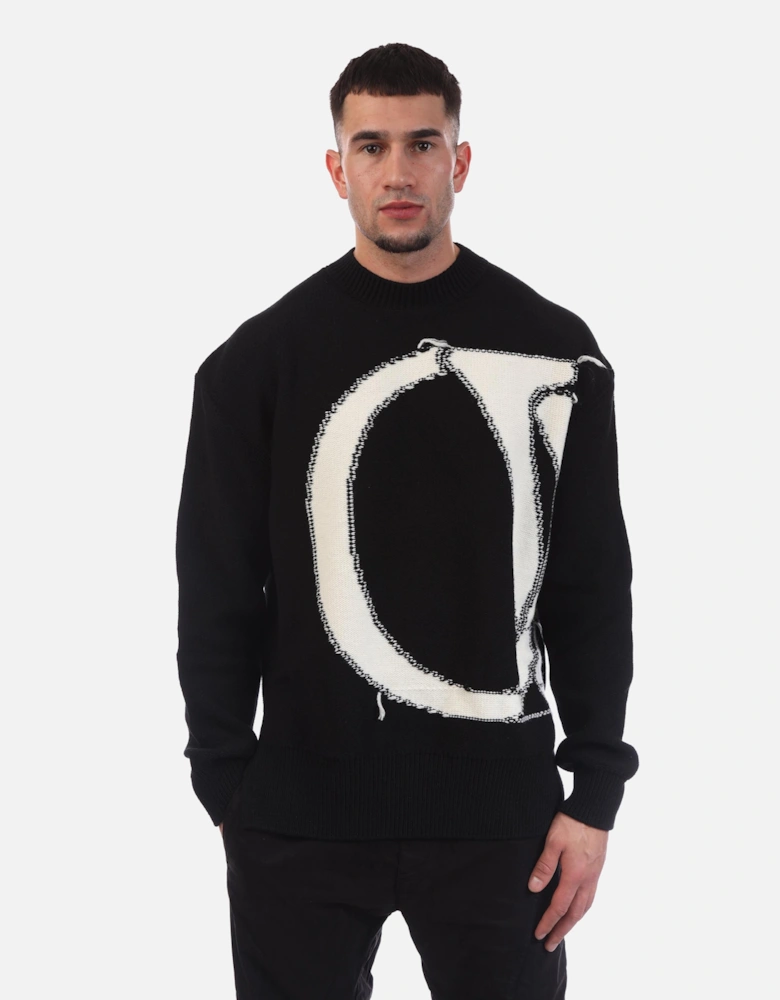 Maxi Logo Knit Crewneck Sweatshirt