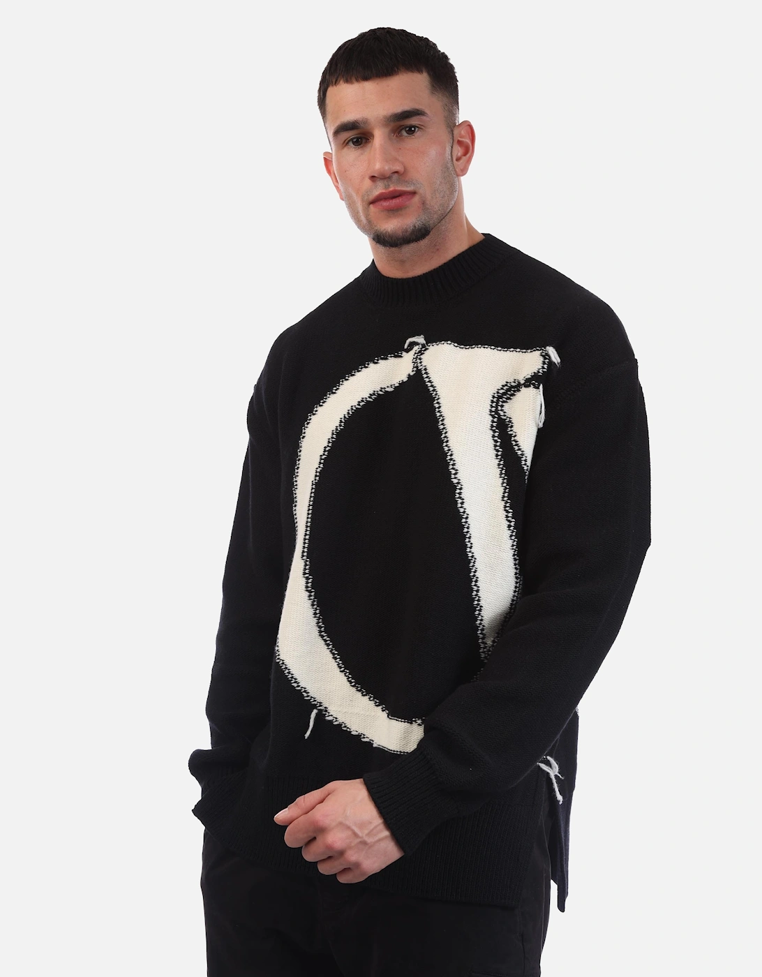 Maxi Logo Knit Crewneck Sweatshirt