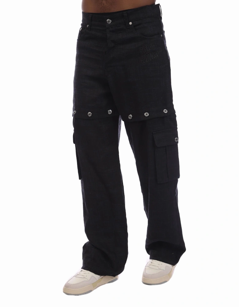 90s Logo Linen Cargo Pants