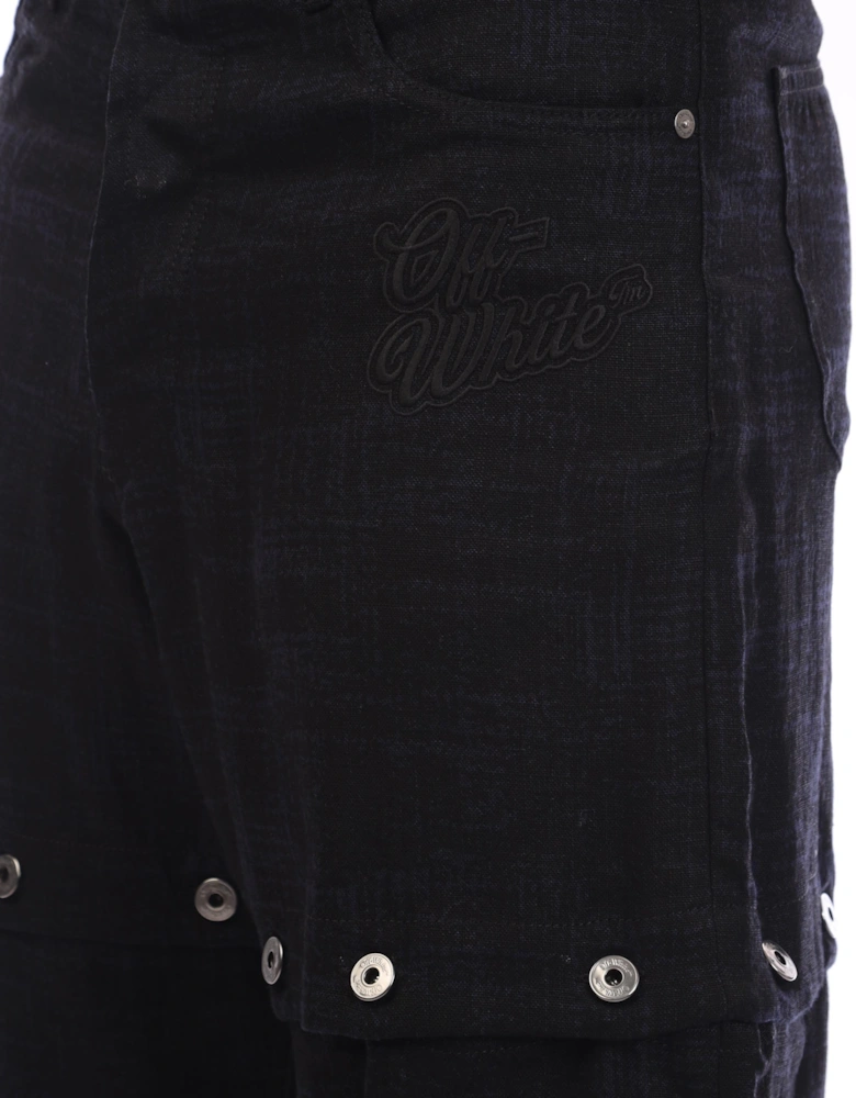 90s Logo Linen Cargo Pants