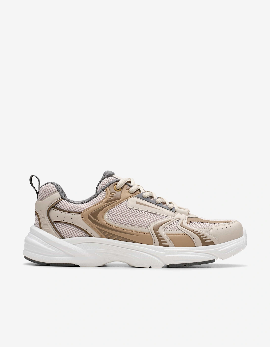 Clarks Unisex Cream Crafton Move Trainers In Beige (Wide Fit)  Size 39.5 Kids