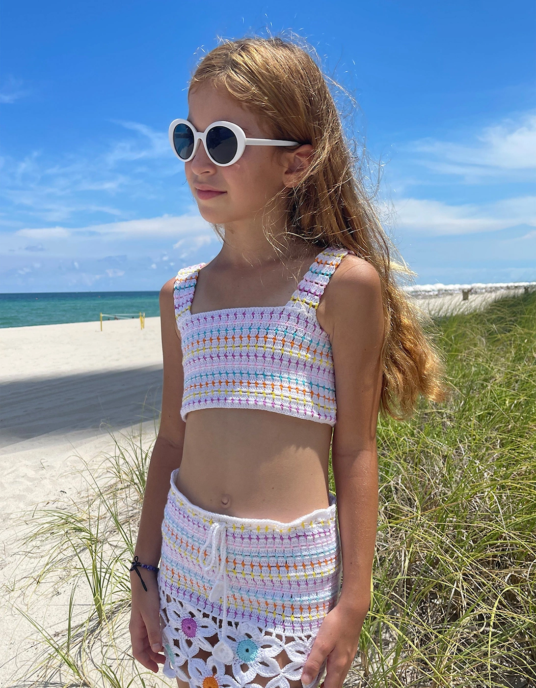 Girls Aimee Crop Top in Multicolour
