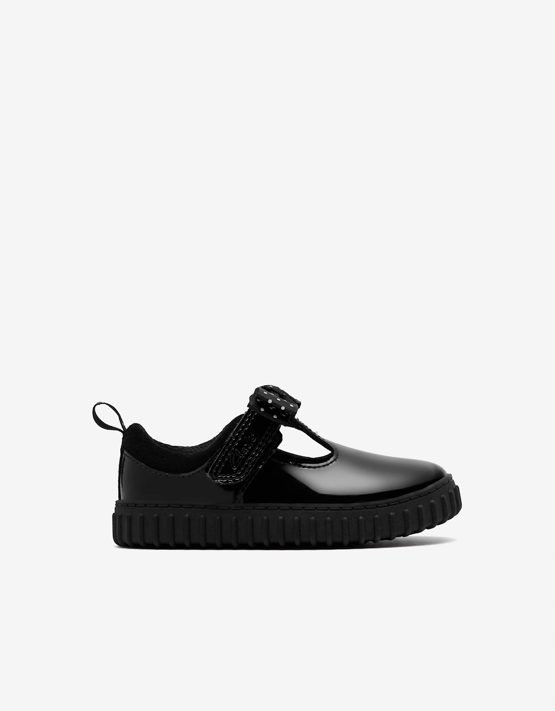 Clarks Girls Multi  Patent Leather Cove Bow Shoes  Black (Standard Fit) - Size Eu 21 UK 5 Kids