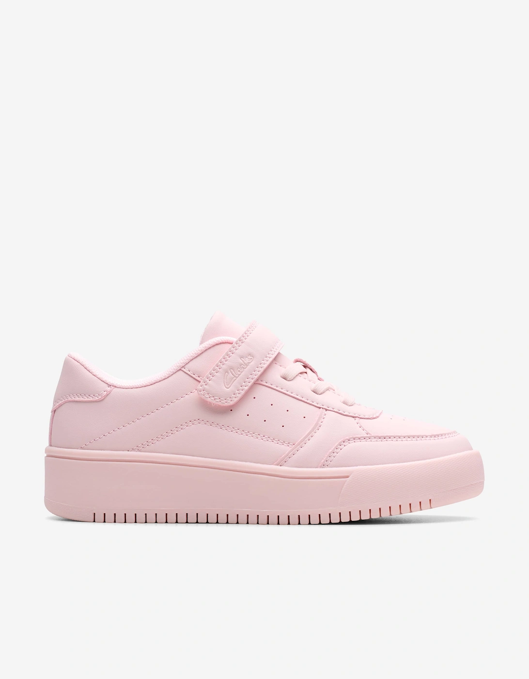 Clarks Girls Multi  Barley Step Trainers  Pink (Wide Fit) - Size 1 (Older) Kids