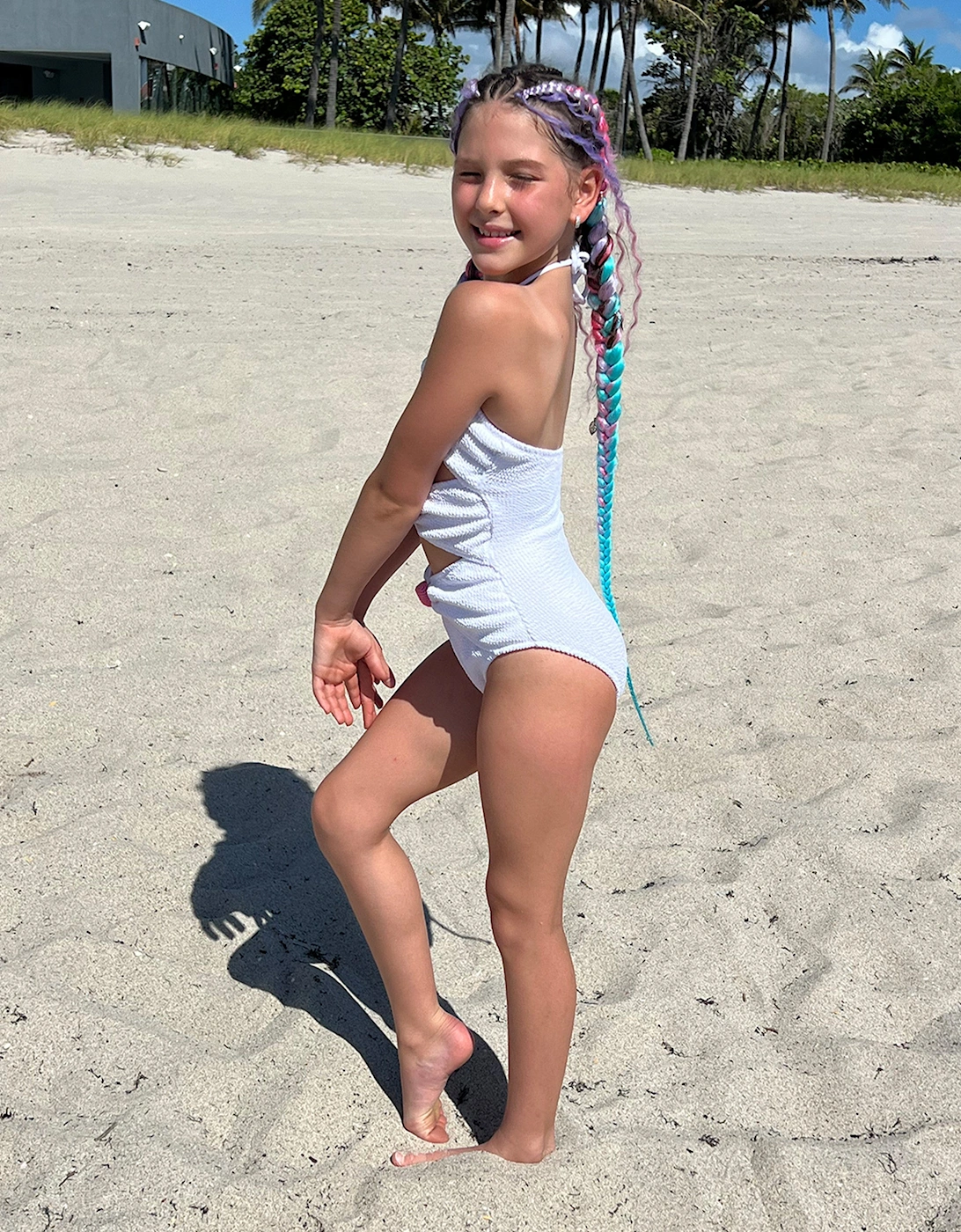 Girls Tamia Swimsuit in White