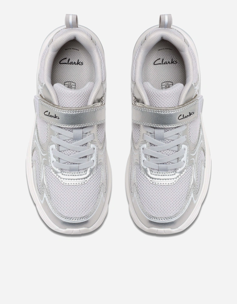 Girls Crafton Move Trainers in Silver