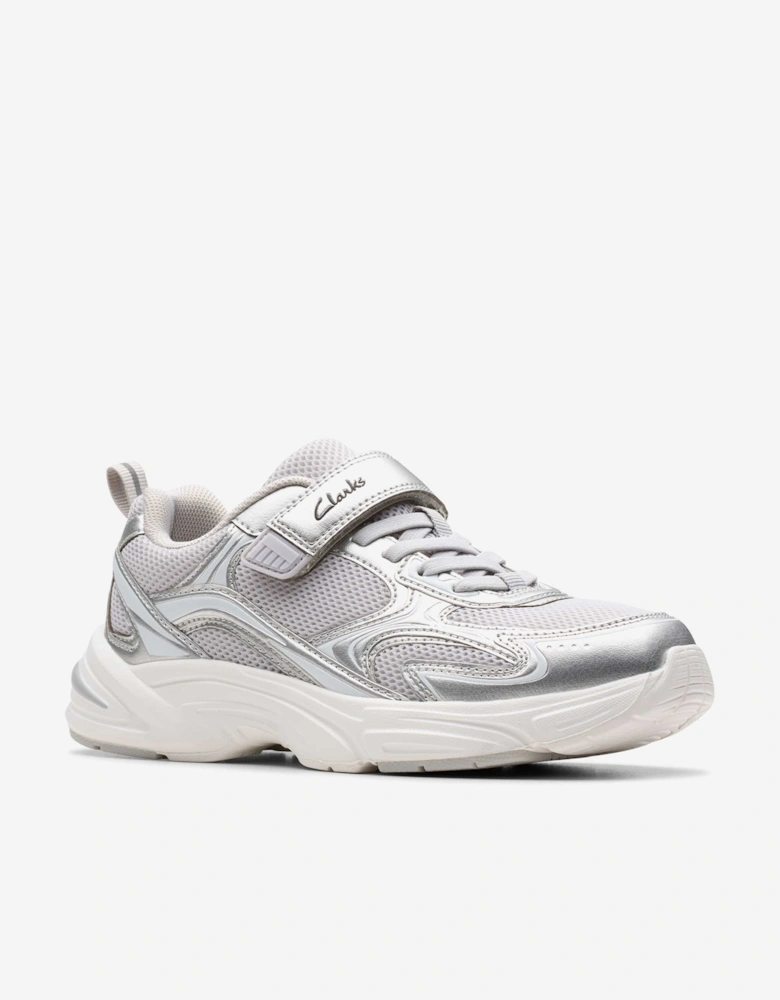 Girls Crafton Move Trainers in Silver