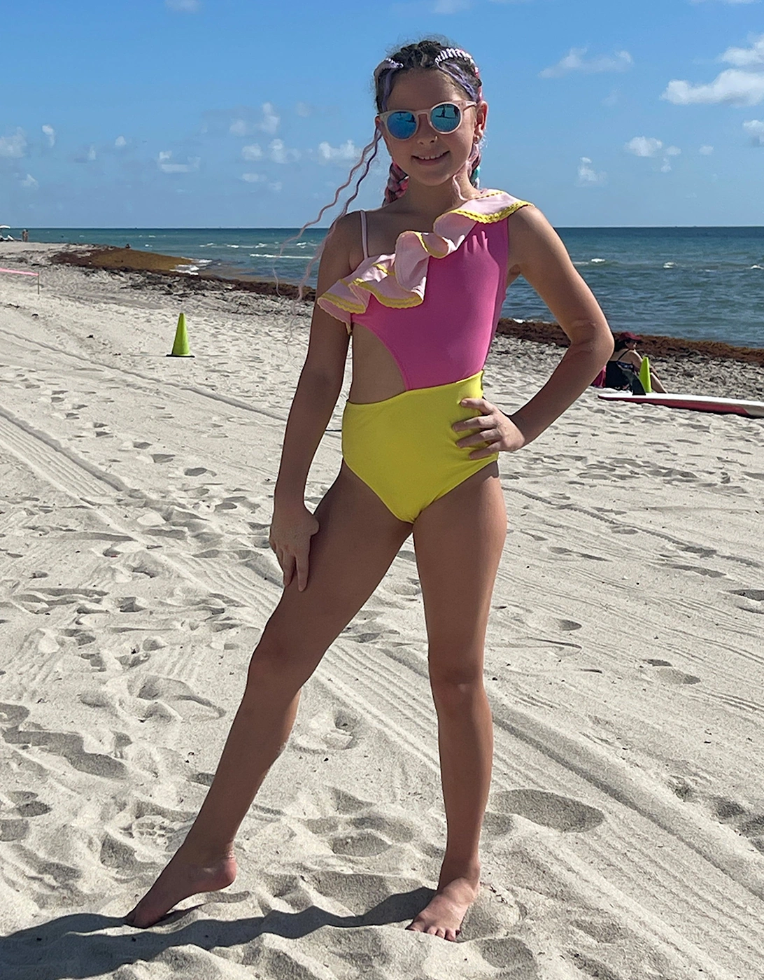 Girls Sara Swimsuit in Pink