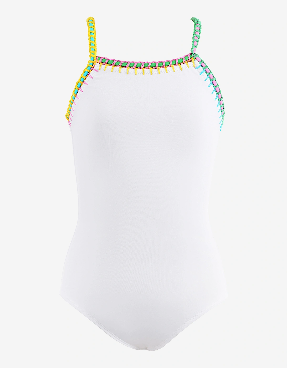 Girls Rosella Swimsuit in White, 4 of 3