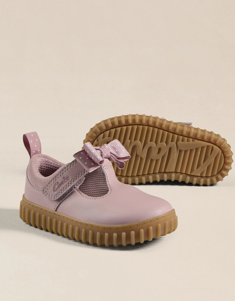 Girls Cove Bow Shoes in Pink