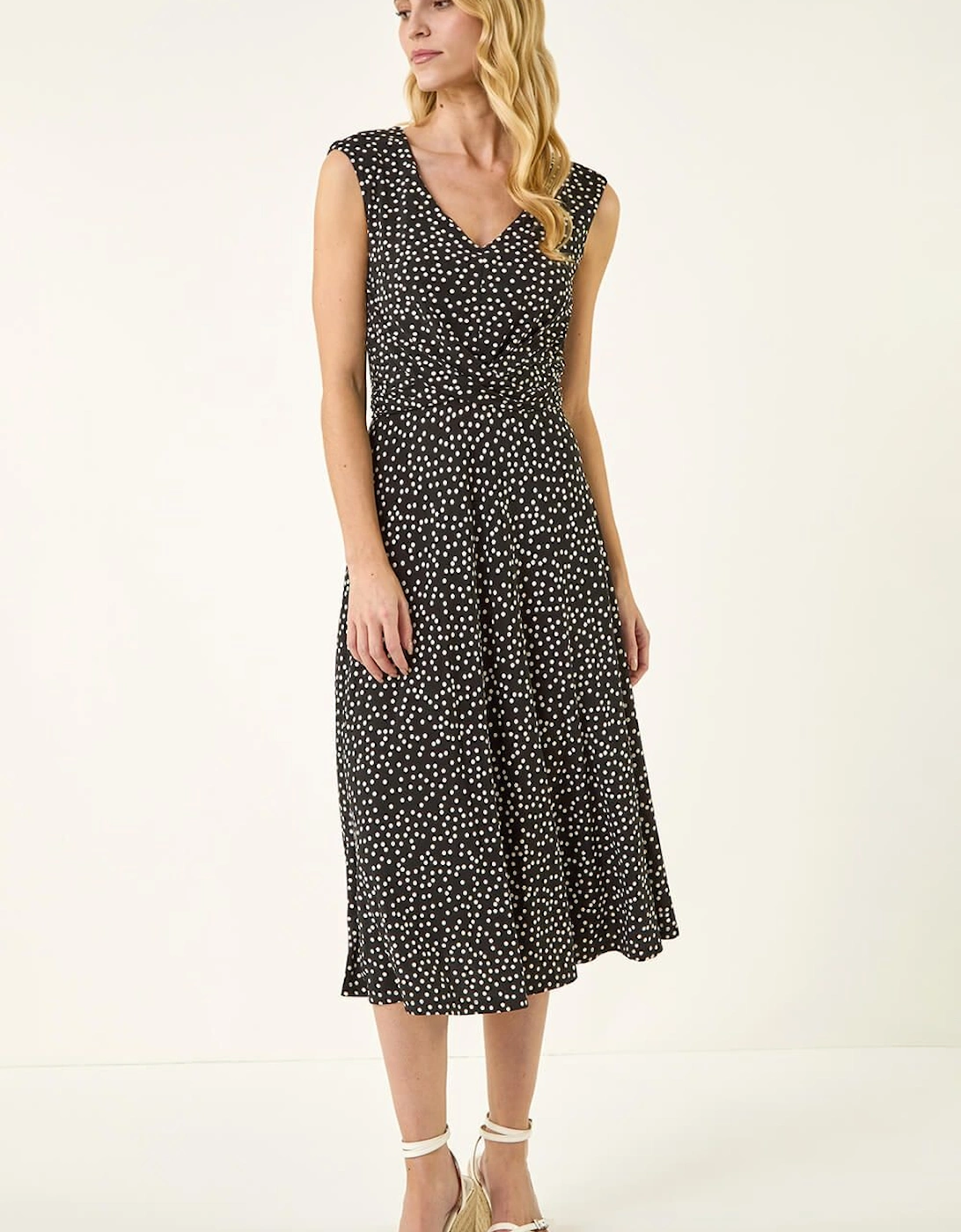 Spot Print Twist Front Dress, 2 of 1