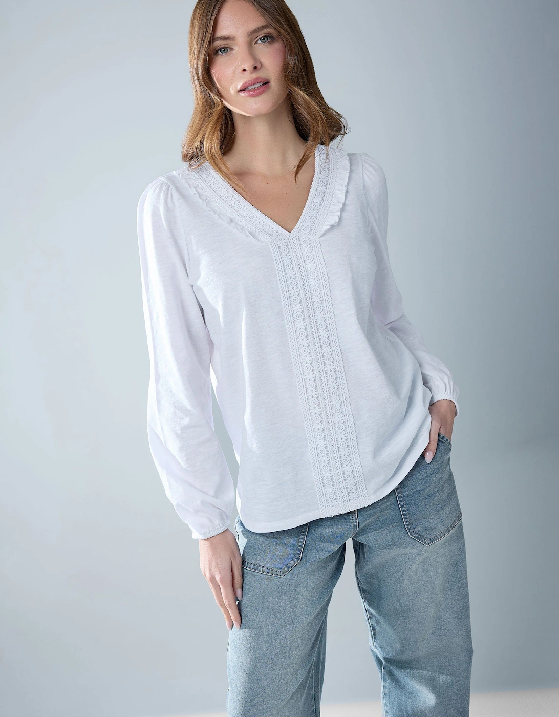 Frill Detail Cotton Blouse, 2 of 1