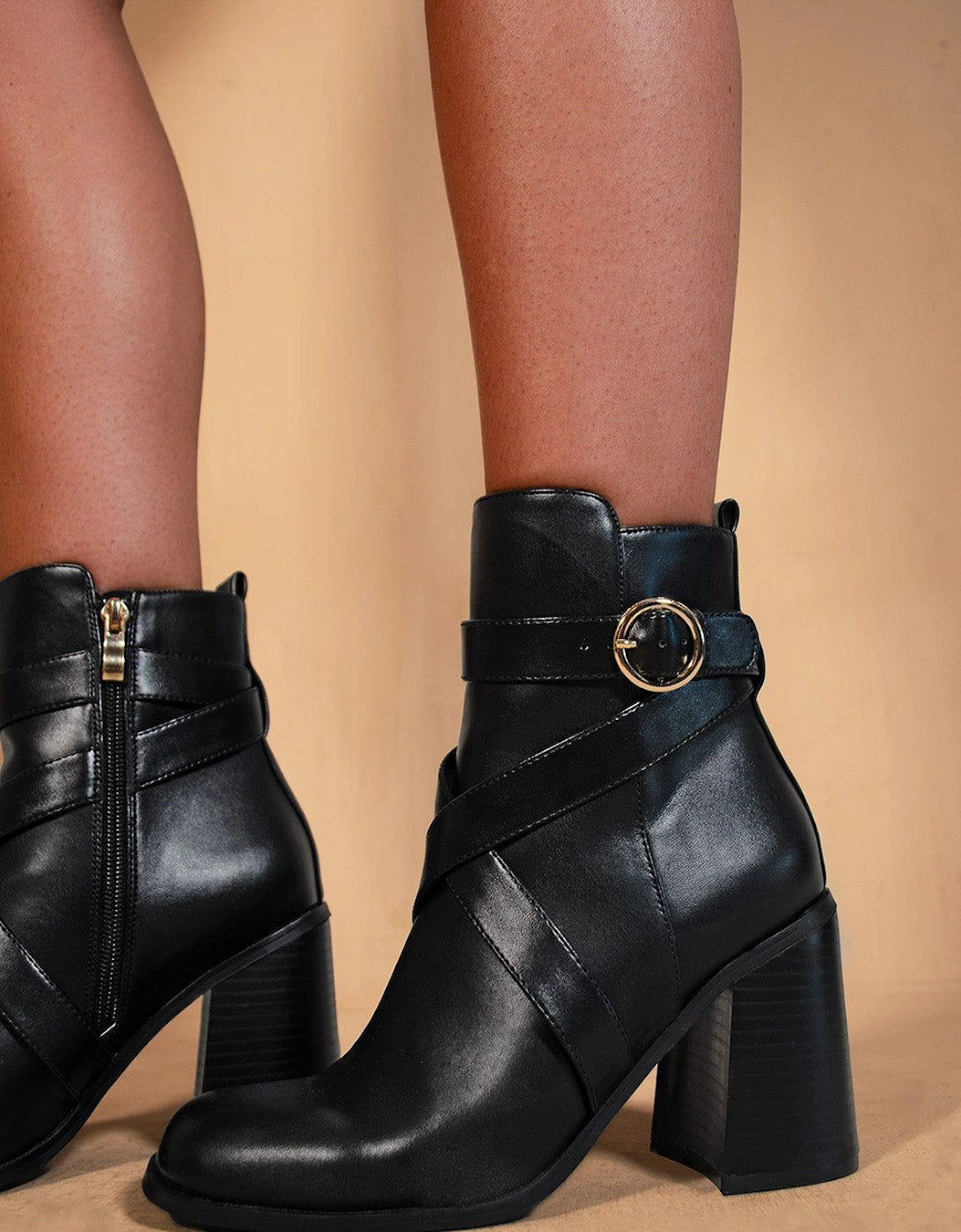 'Aislinn' Block Heel Ankle Boots With Zip And Buckle Detail, 2 of 1