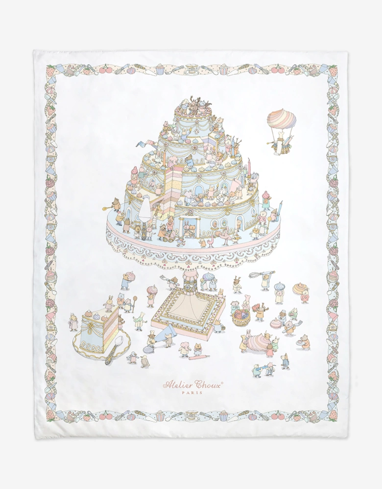 Baby Le Gateau / Chateau Choux Reversible Quilt in White (130cm)