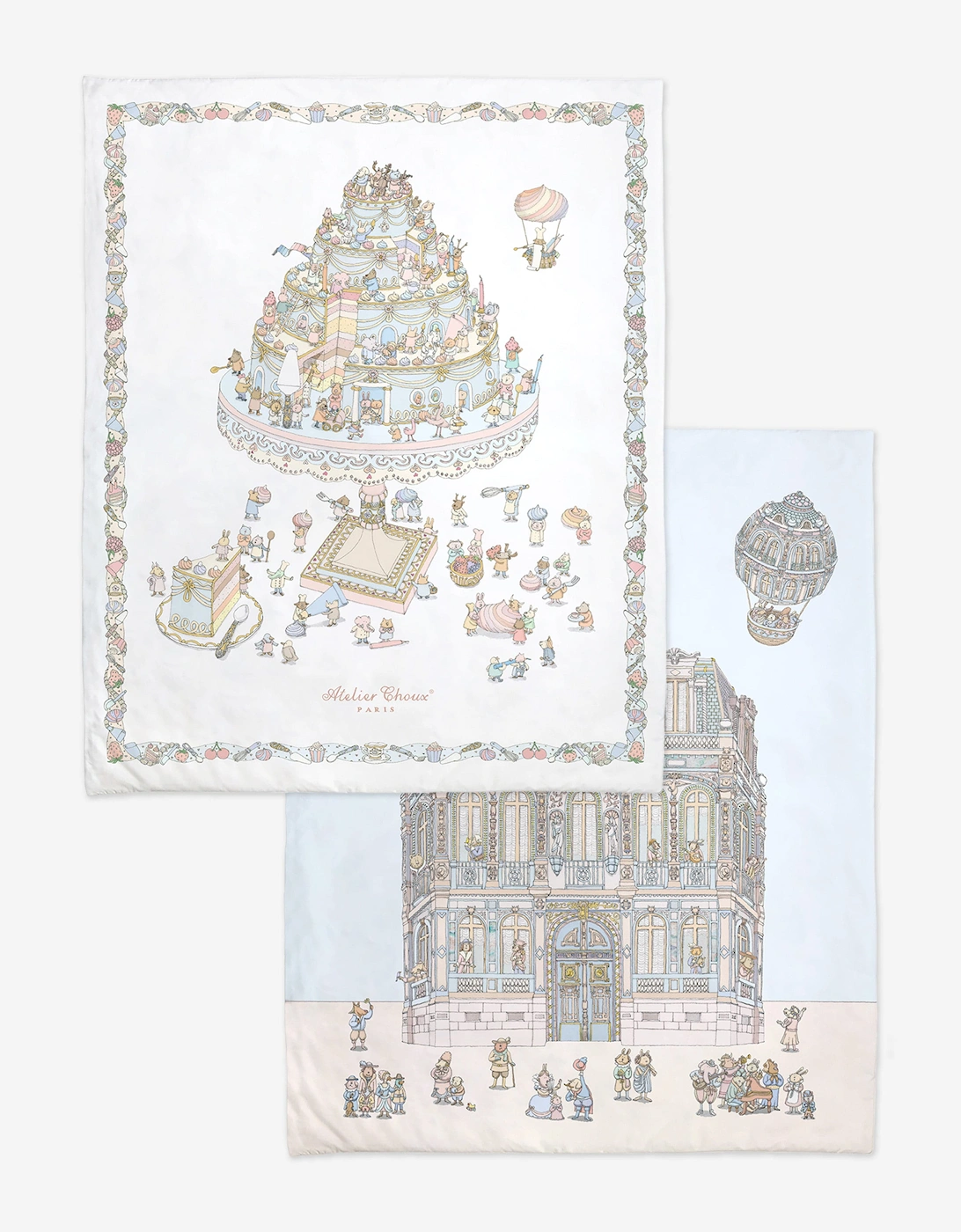 Baby Le Gateau / Chateau Choux Reversible Quilt in White (130cm), 6 of 5