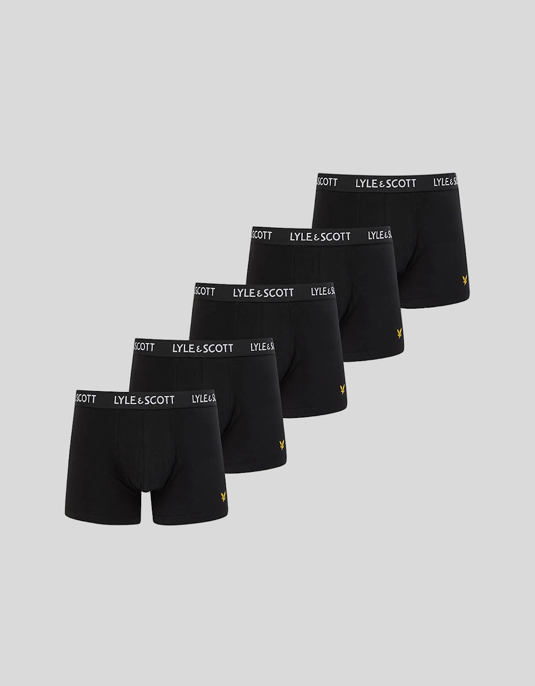 Lyle And Scott Men's Black 5 Pack Assorted Trunks - Size 37/36/32