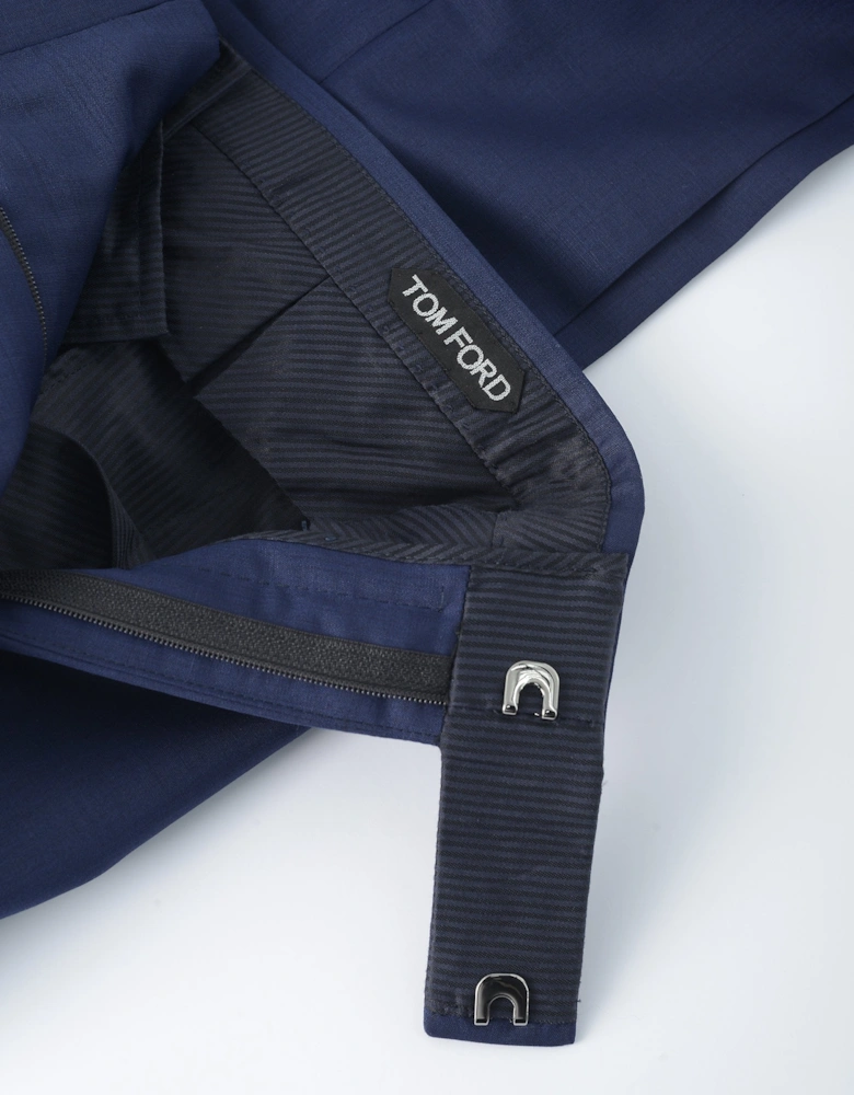 Shelton Mohair Silk Trousers Blue