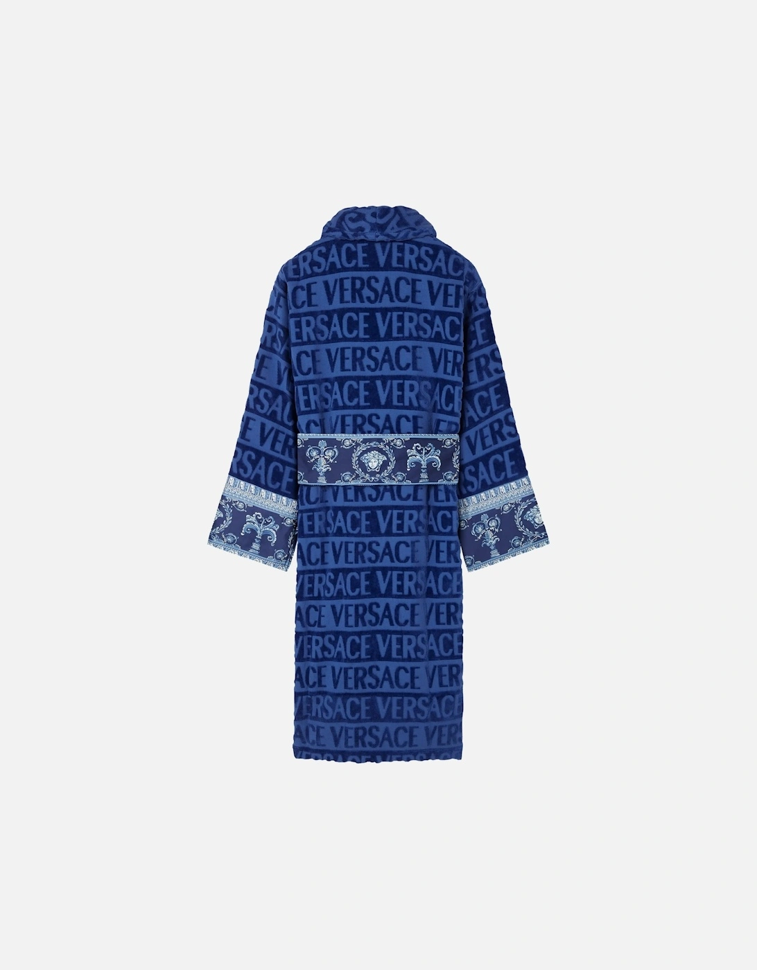 Cotton Terry Baroque Bathrobe Blue