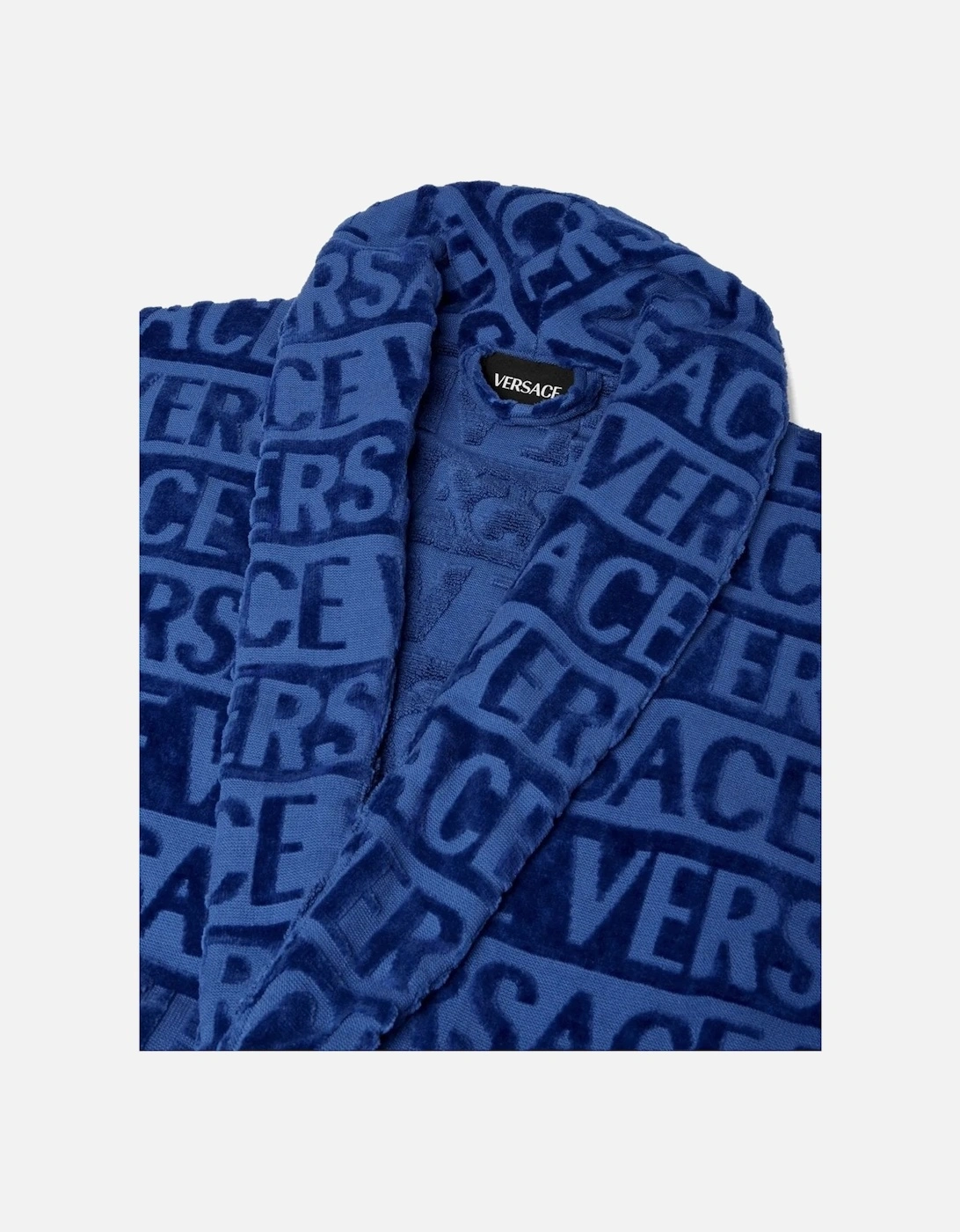Cotton Terry Baroque Bathrobe Blue