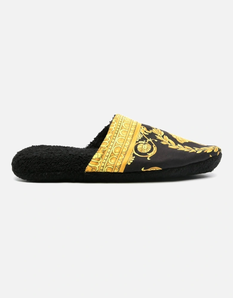 Baroque Bath Slippers Black